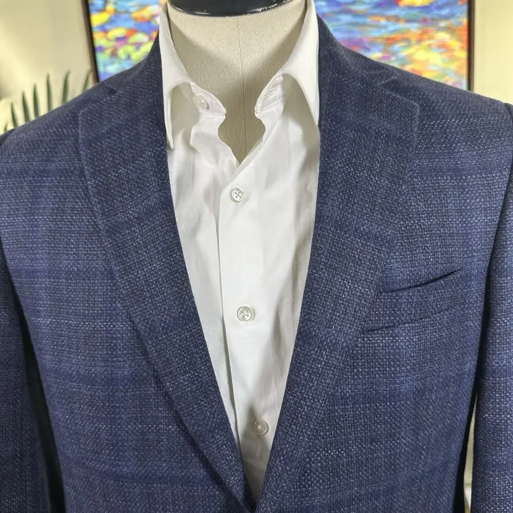 Jos A Bank Reserve 40R Sport coat E. Thomas Italy Wool Cashmere Plaid Glenn